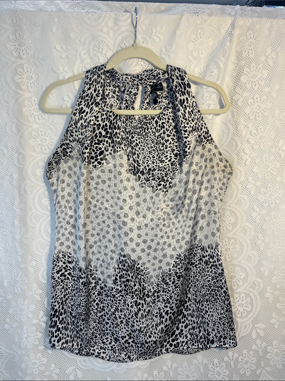 Milano Sleeveless Black & White Animal Print Tank Top M